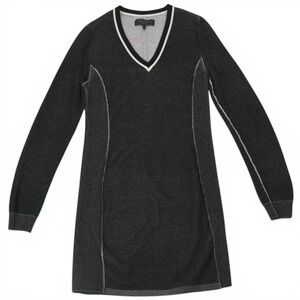 rag & bone Sweater Dress Gray V Neck Long Sleeve Bodycon Knit Womens M